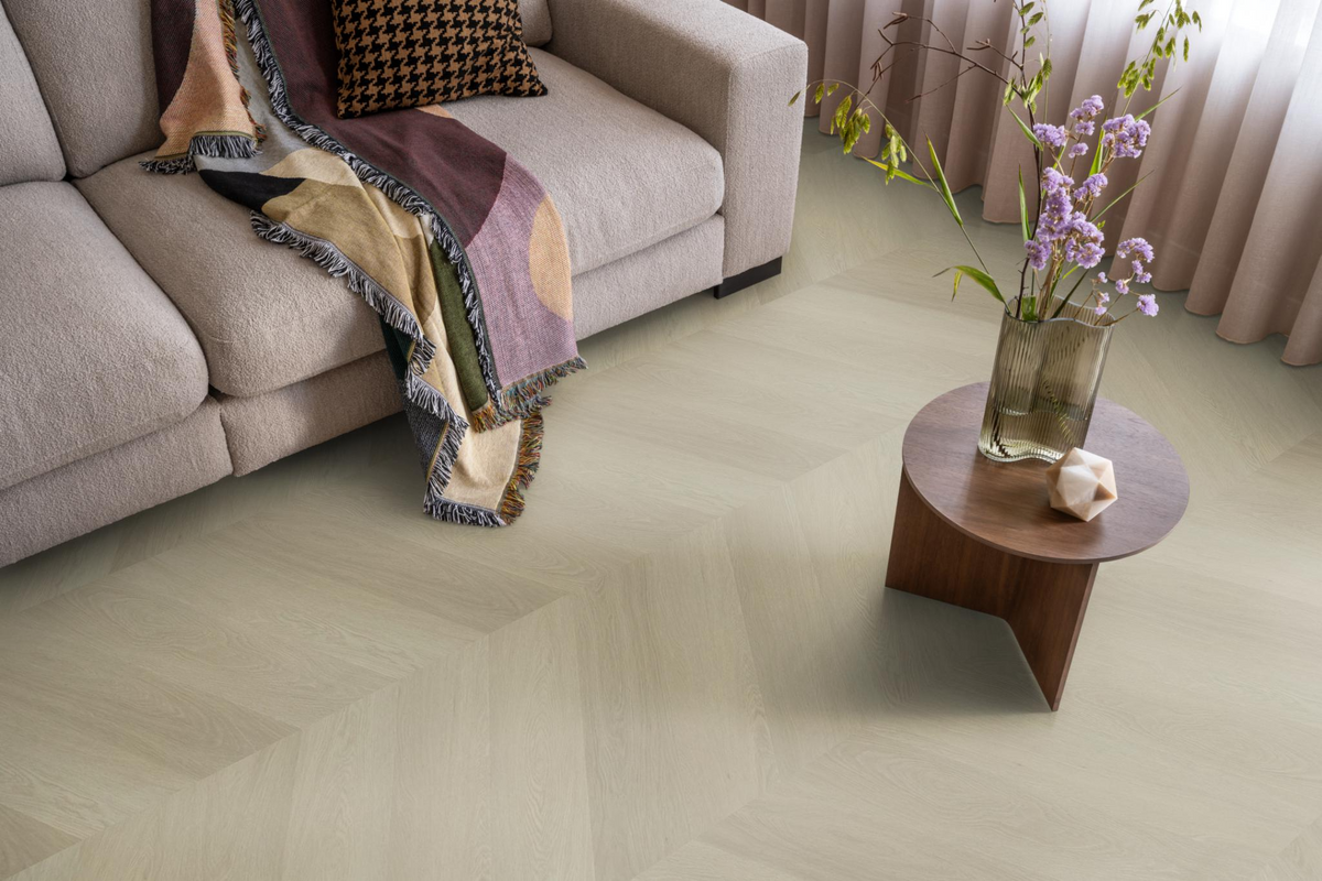 Ambiant Spigato Estino Smoky 1612 - Plak PVC Hongaarse punt