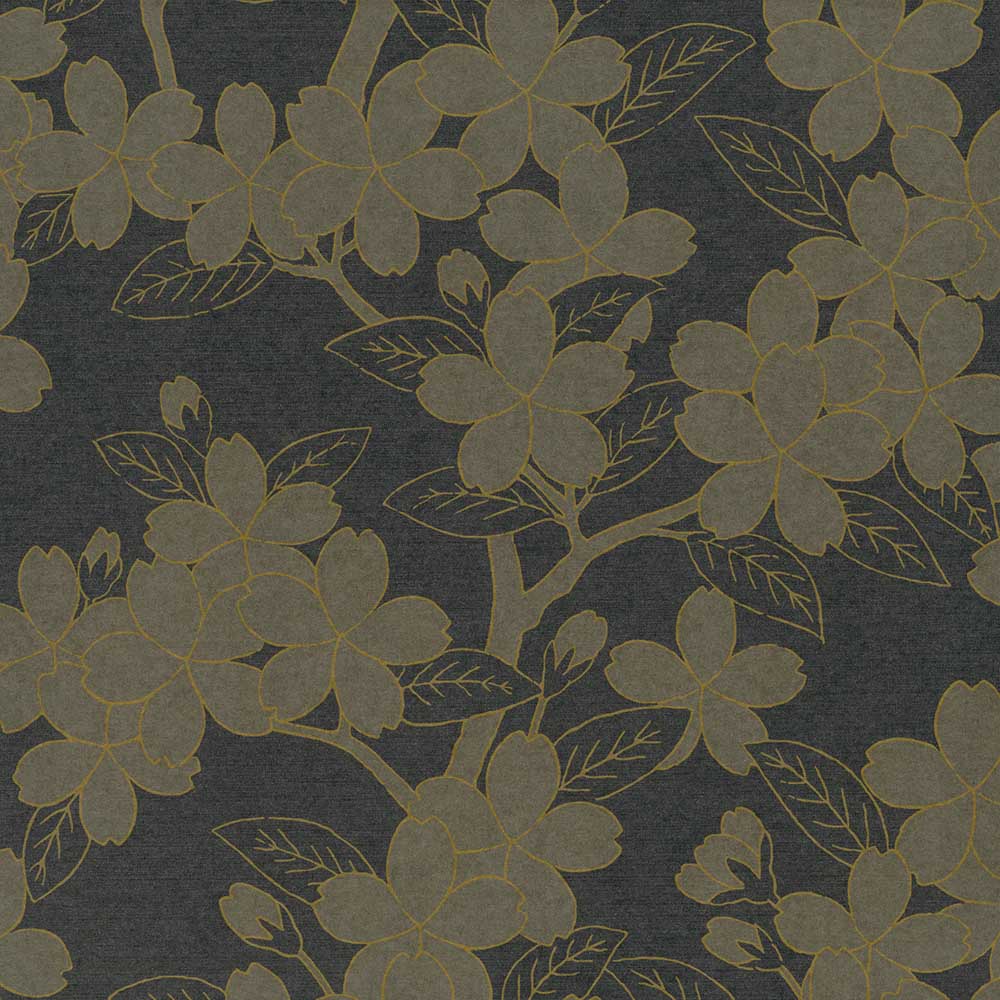 Little Greene 20th Century Papers Camellia Late 19th Charcoal