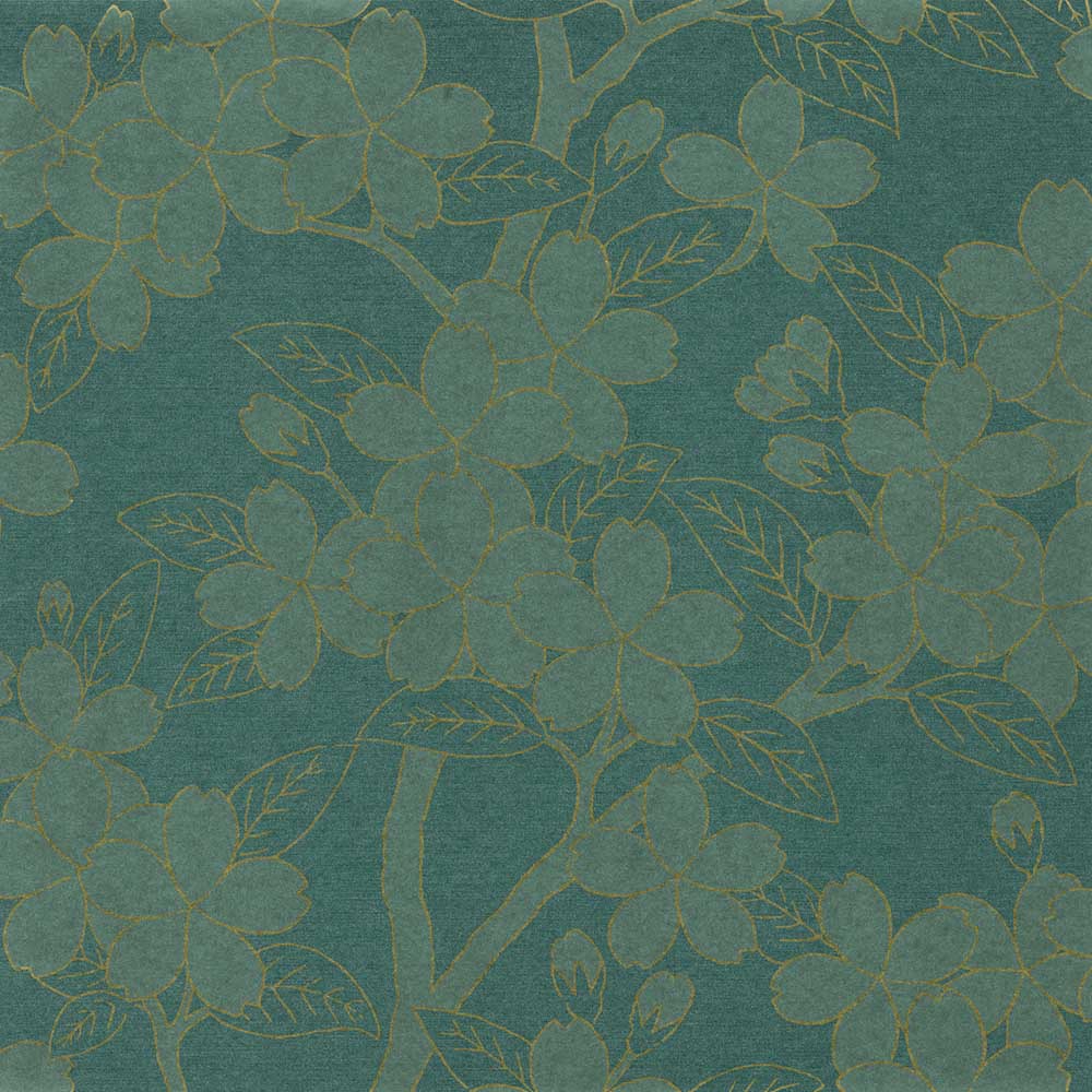 Little Greene 20th Century Papers Camellia Late 19th Teal