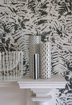 Little Greene 20th Century Papers Fern 1960 Off Black