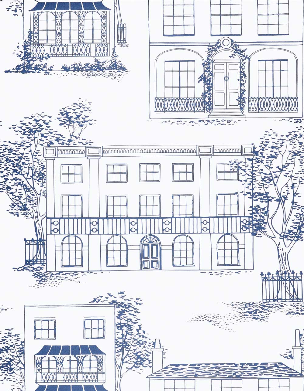 Little Greene 20th Century Papers Hampstead 1949 Mid Blue