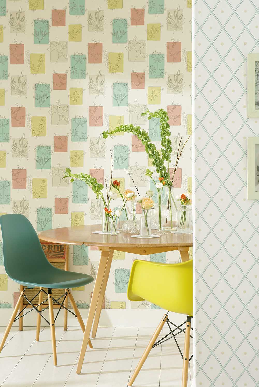 Little Greene 20th Century Papers Herbes 1955 Cocktail