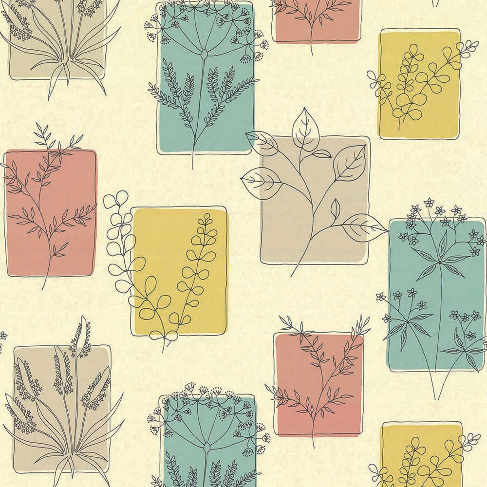 Little Greene 20th Century Papers Herbes 1955 Cocktail