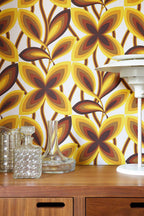 Little Greene 20th Century Papers Starflower 1967 Marigold