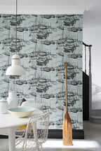 Little Greene 20th Century Papers Zingara 1960 Cerulean Sea