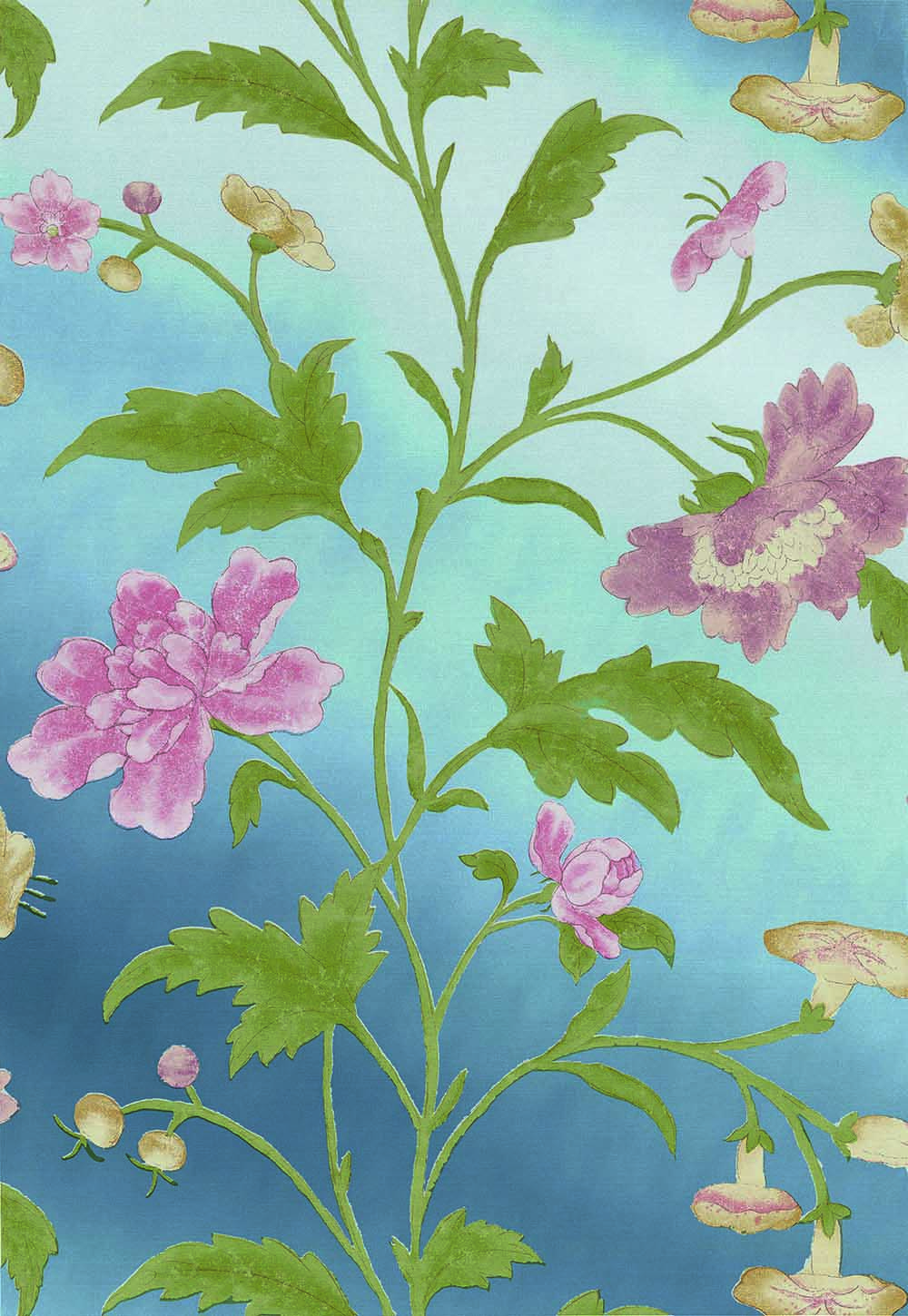 Little Greene Archive Trails China Rose 1885 Blue Lustre