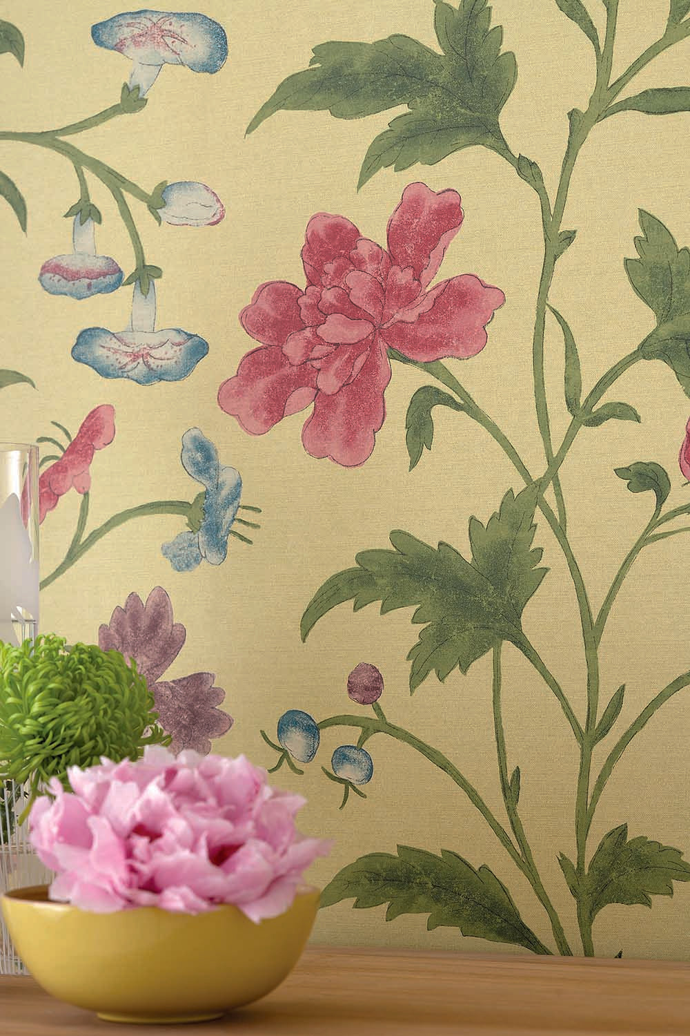 Little Greene Archive Trails China Rose 1885 Emerald Lustre