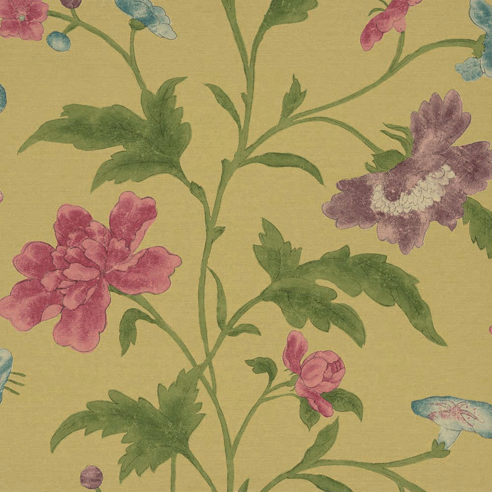 Little Greene Archive Trails China Rose 1885 Emerald Lustre