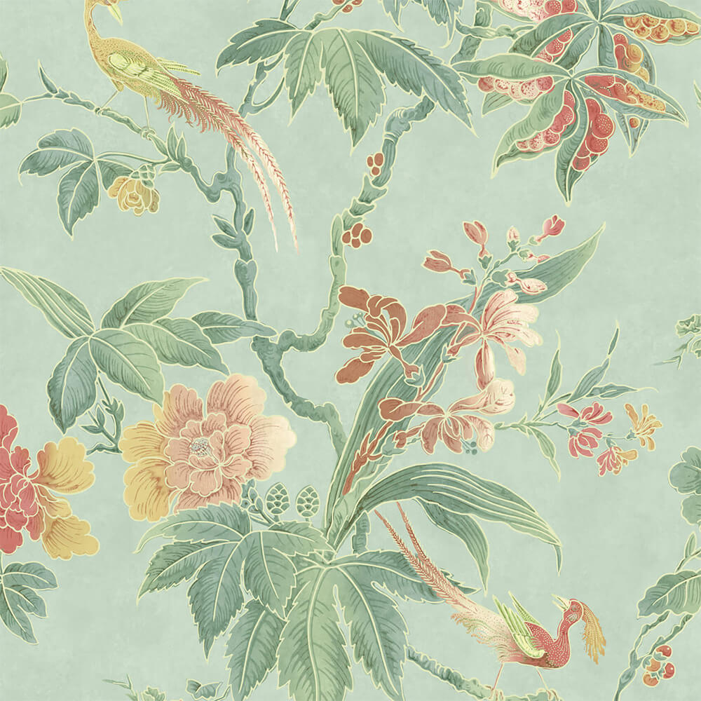 Little Greene Archive Trails Paradise Aquamarine