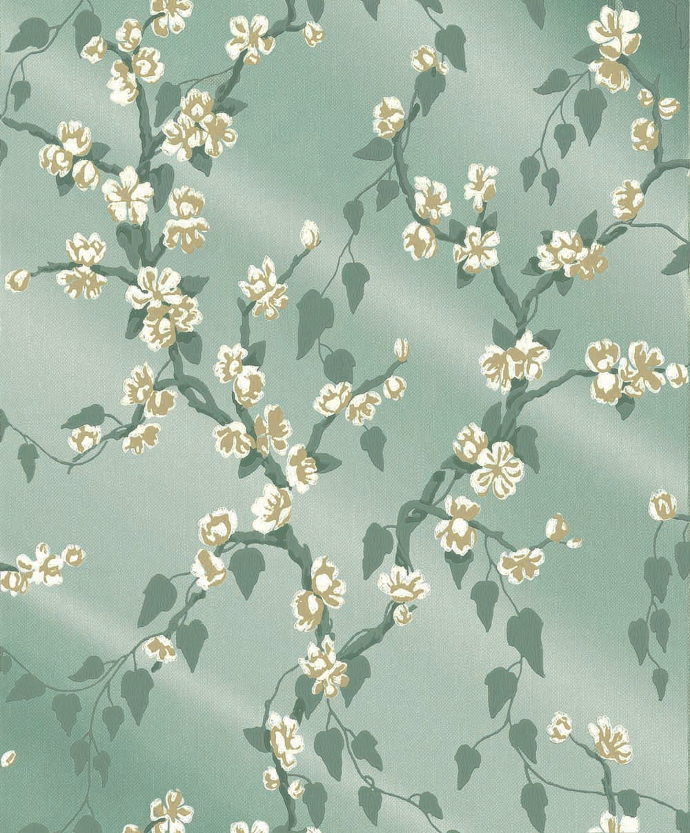 Little Greene Archive Trails Sakura 1936 Aqua Lustre