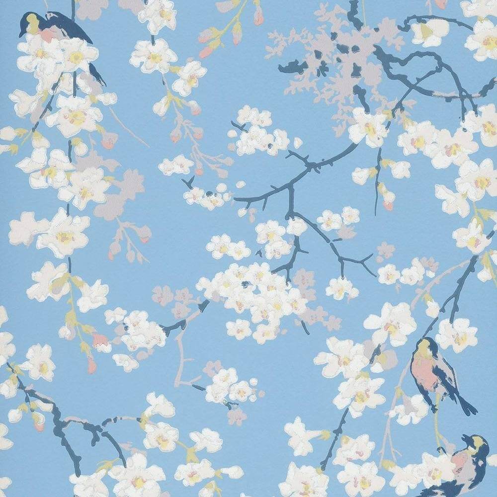 Little Greene National Trust Papers II Massingberd Blossom Pale Blue