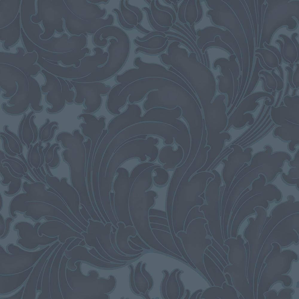 Little Greene National Trust Papers II Tulip Blue Black