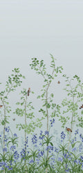 Little Greene National Trust Papers III Bird & Bluebell Celestial Blue