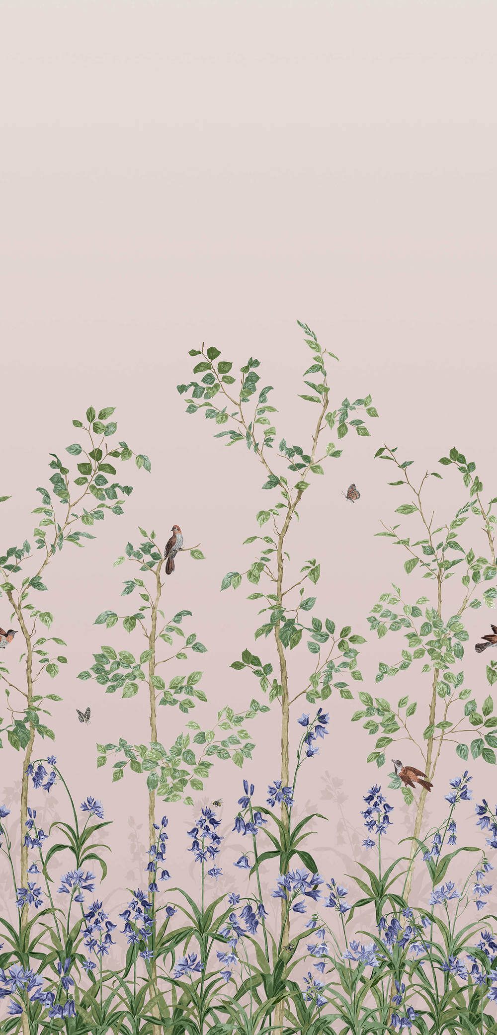 Staal Little Greene National Trust Papers III Bird & Bluebell China Clay