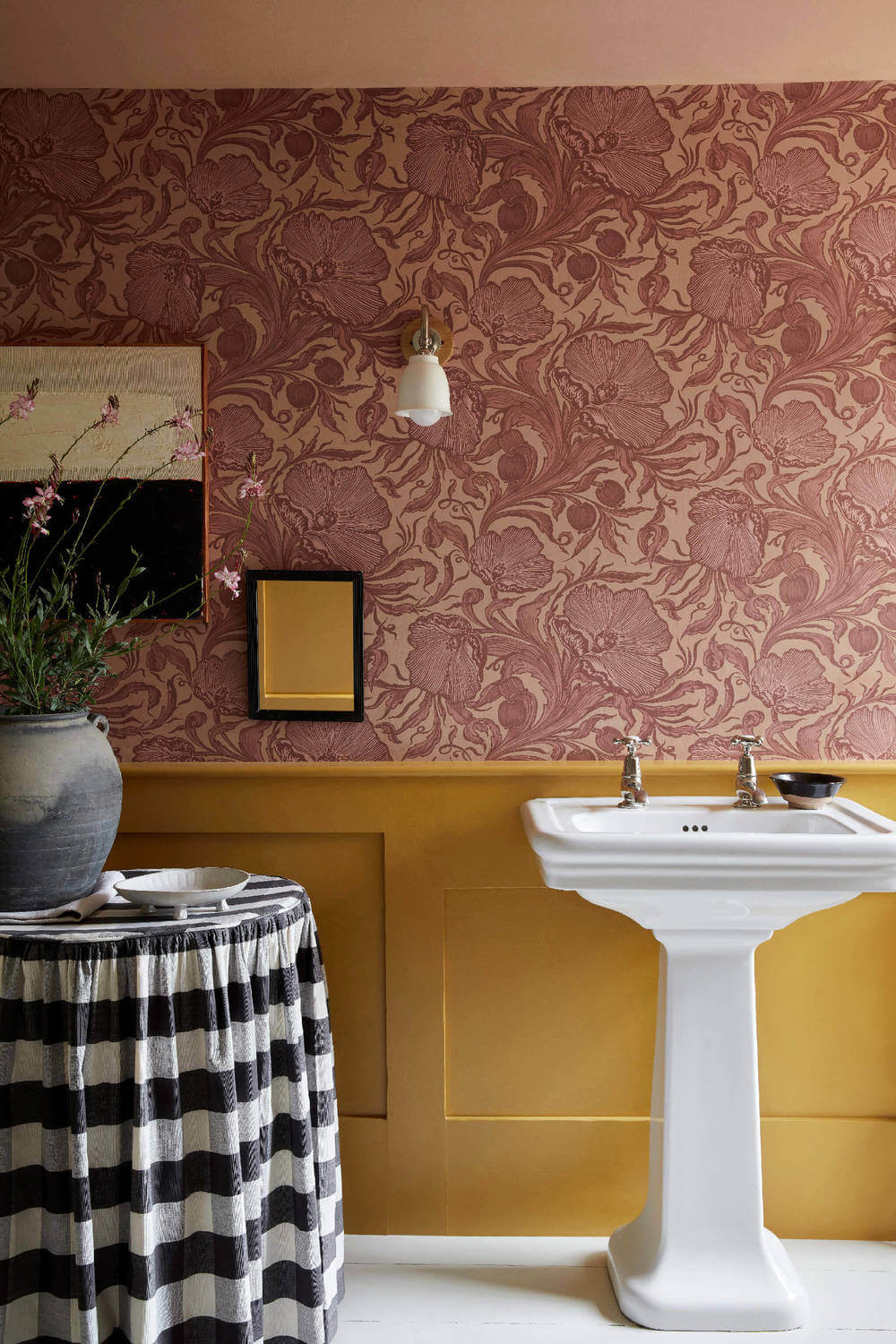 Little Greene National Trust Papers III Dahlia Scroll Carmine