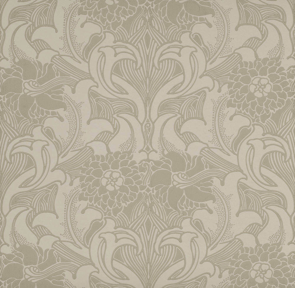 Little Greene National Trust Papers III Dahlia Scroll French Grey