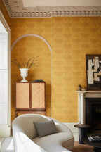 Little Greene National Trust Papers III Dahlia Scroll Giallo