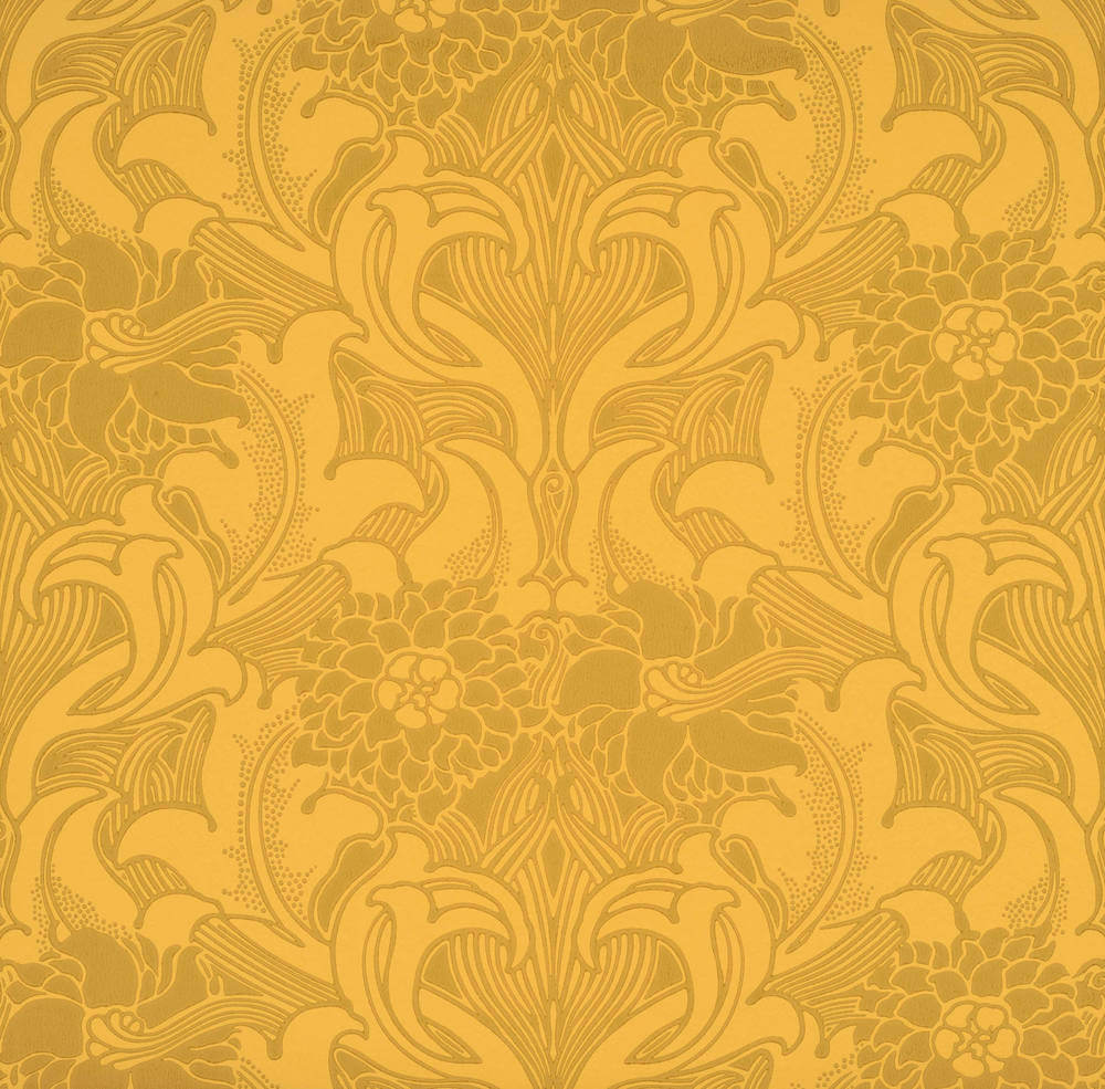 Little Greene National Trust Papers III Dahlia Scroll Giallo