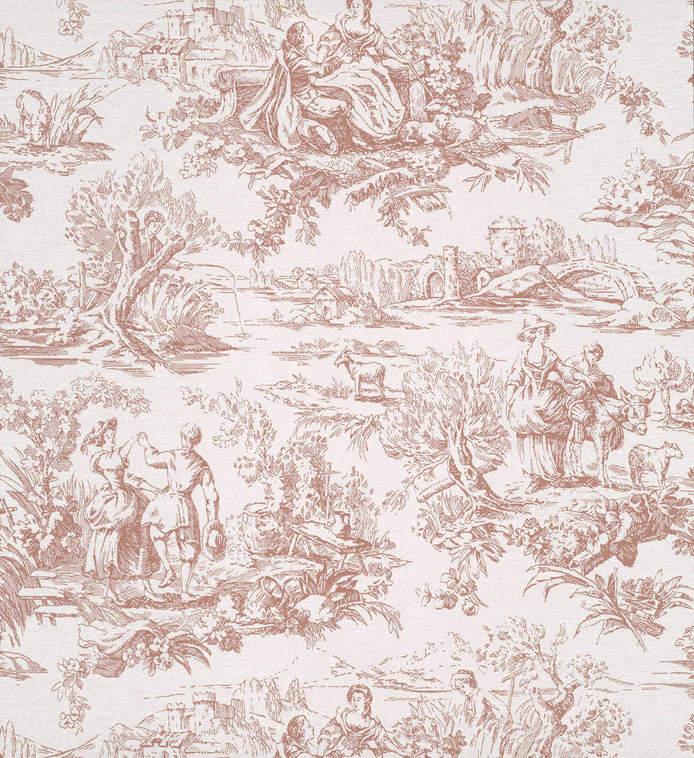 Little Greene National Trust Papers III Lovers Toile Blush