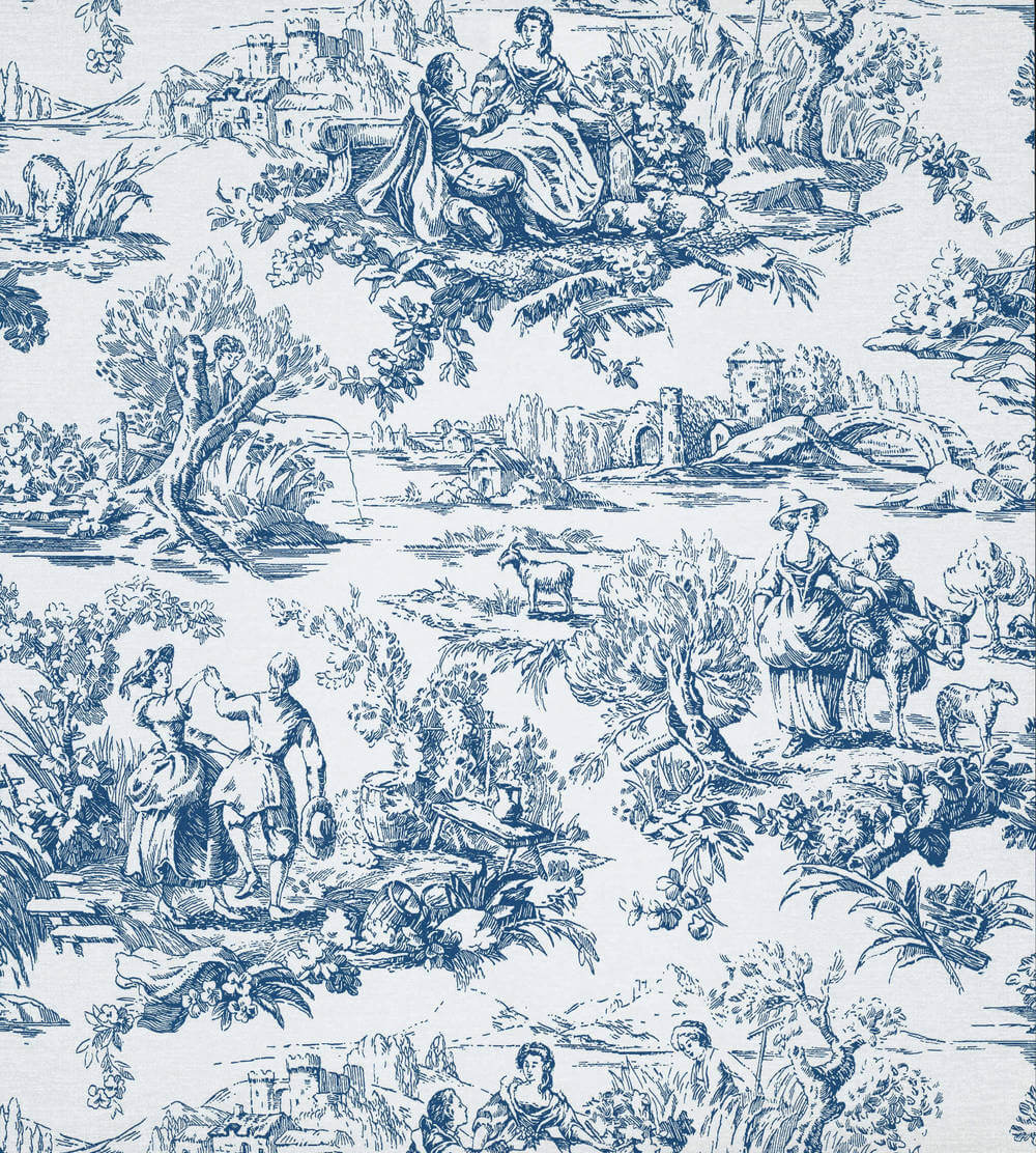 Little Greene National Trust Papers III Lovers Toile Mazarine
