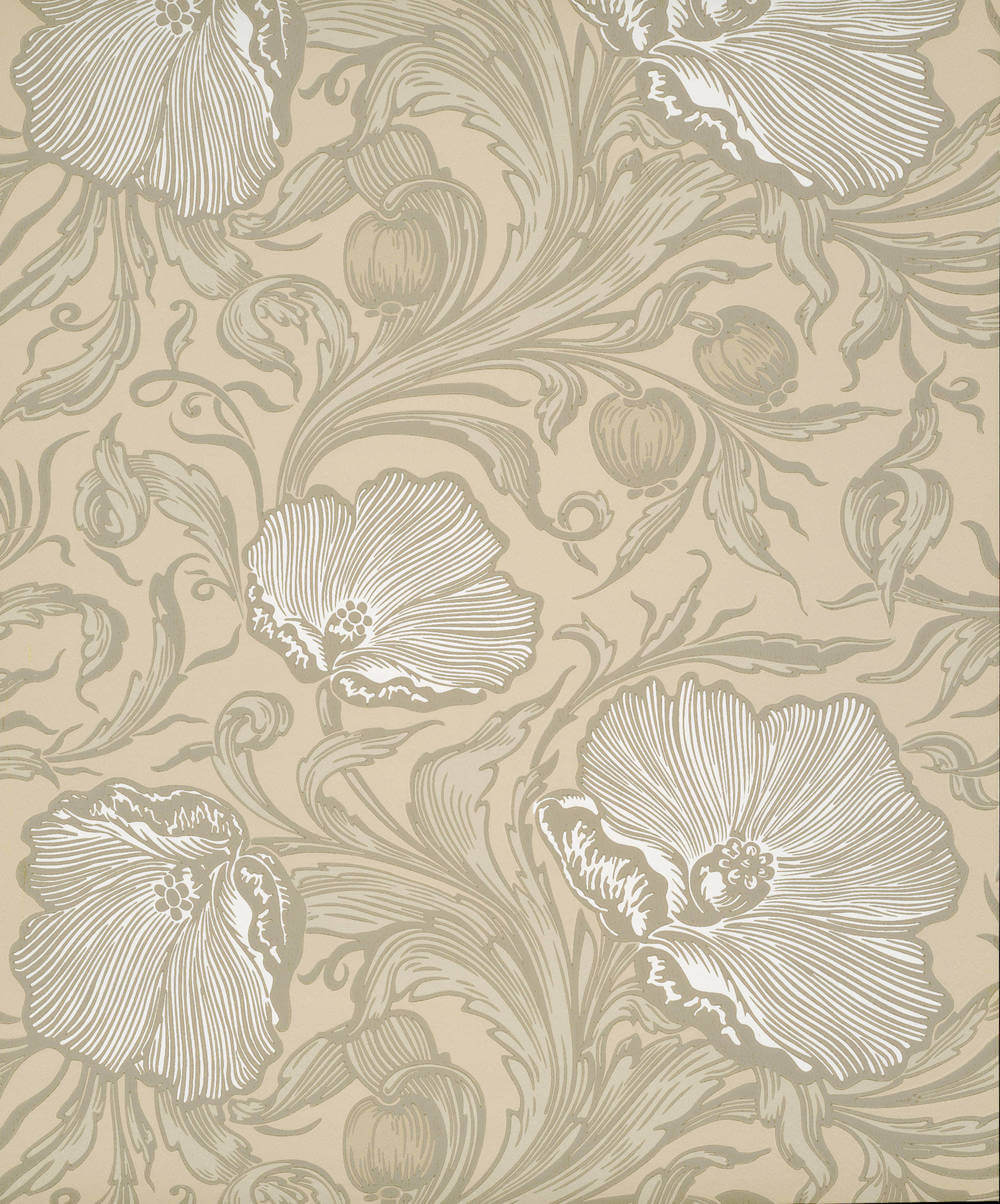 Little Greene National Trust Papers III Poppy Trail Portland Stone