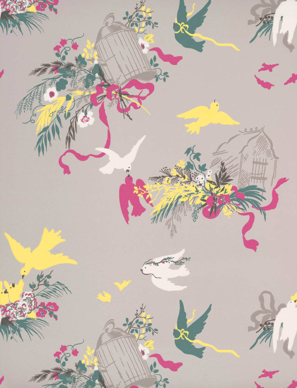Staal Little Greene National Trust Papers III Voliéres French Grey