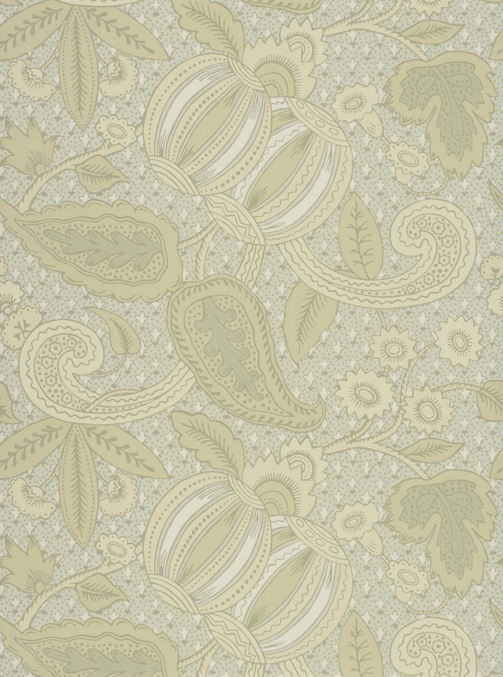 Little Greene National Trust Papers Pomegranate Green Scale
