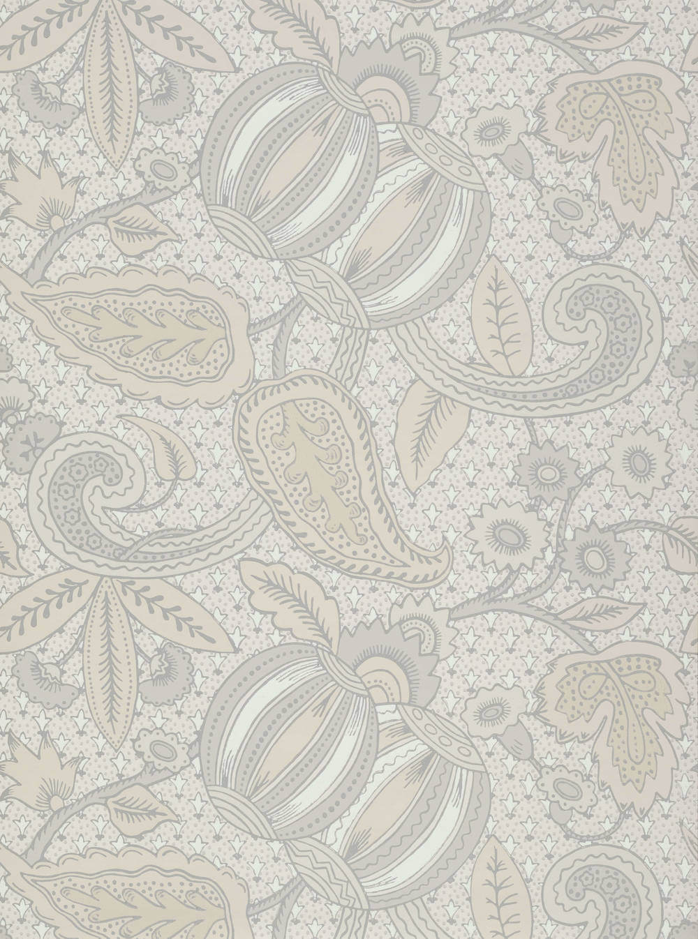 Little Greene National Trust Papers Pomegranate Grey Scale