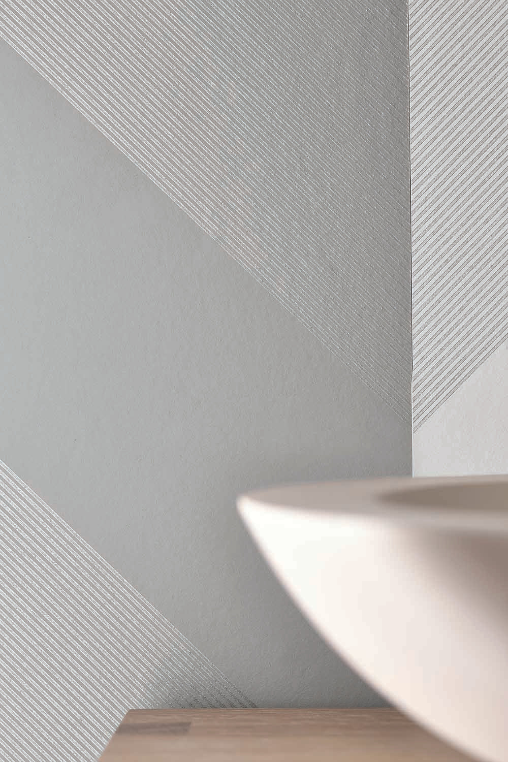 Little Greene Painted Papers Elephant Stripe 1850 Bright White
