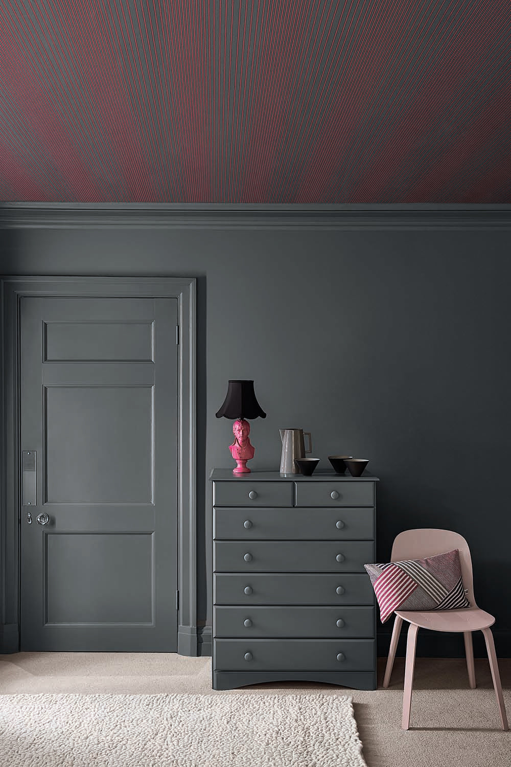 Little Greene Painted Papers Ombré Plain 1956 Carmine