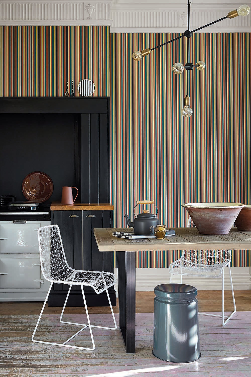 Little Greene Painted Papers Tailor Stripe 1968 Corn