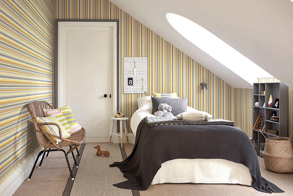 Little Greene Painted Papers Tailor Stripe 1968 Taupe