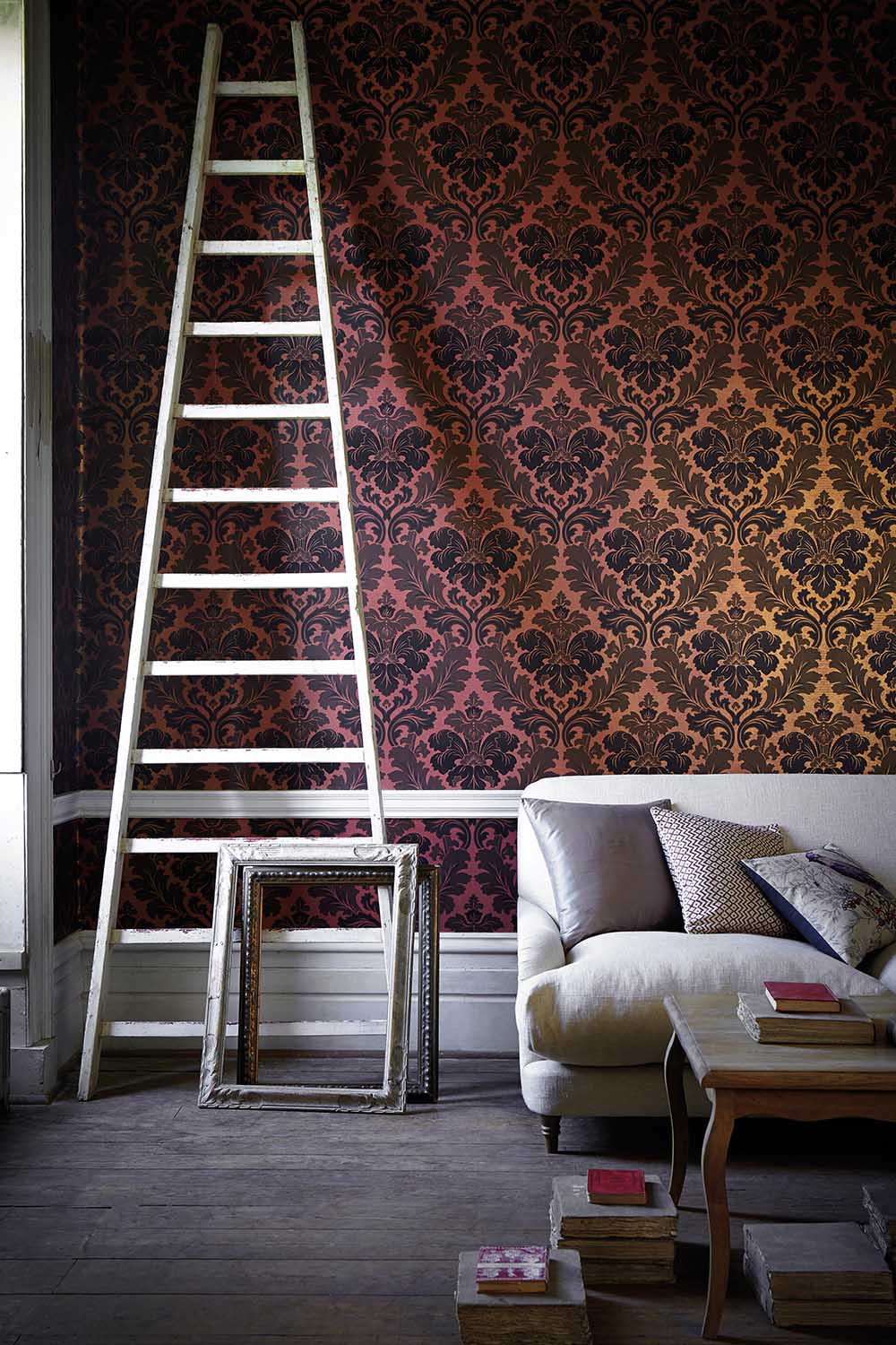 Little Greene Révolution Papers Bonaparte 1850 Red Gold