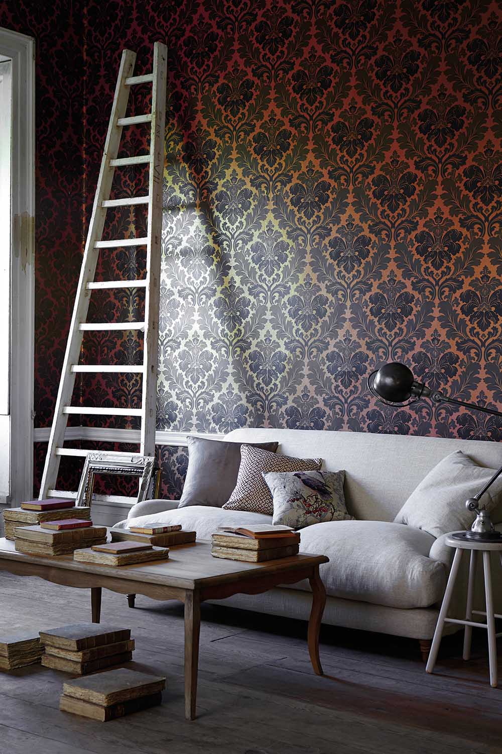 Little Greene Révolution Papers Bonaparte 1850 Red Gold