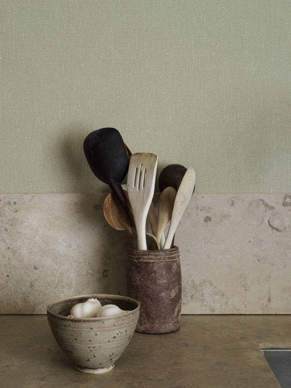 Boråstapeter Linen Soft Olive 4335