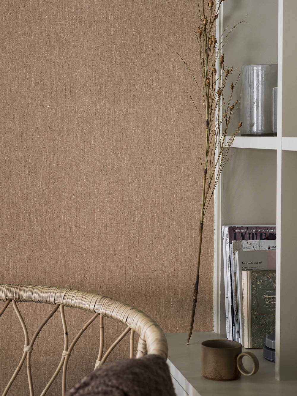 Boråstapeter Linen Terracotta Linen 4324