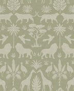 Eijffinger behang Mini Me 399081 safari silhouet groen