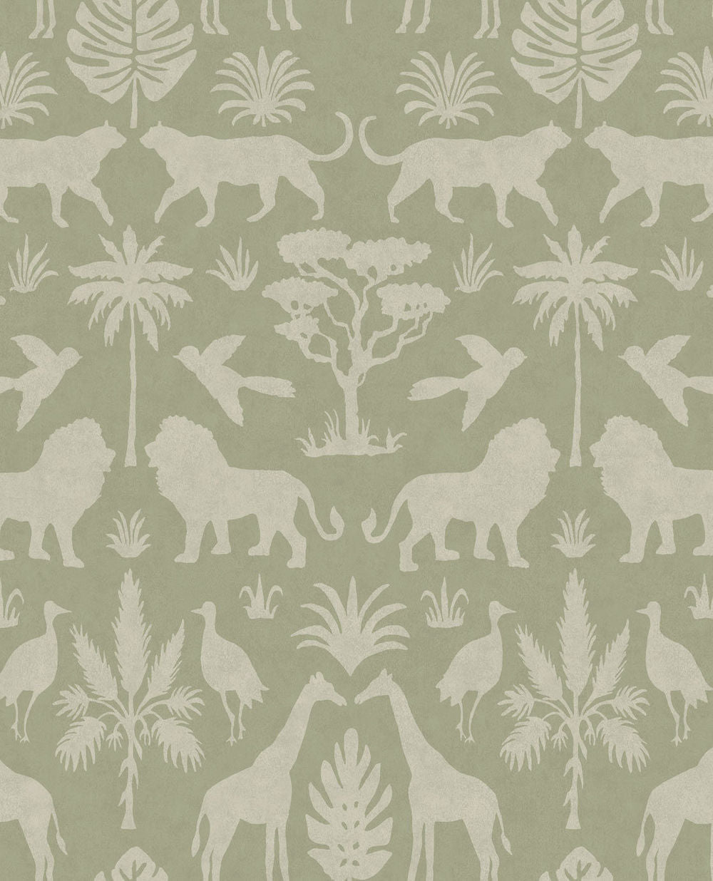 Eijffinger behang Mini Me 399081 safari silhouet groen