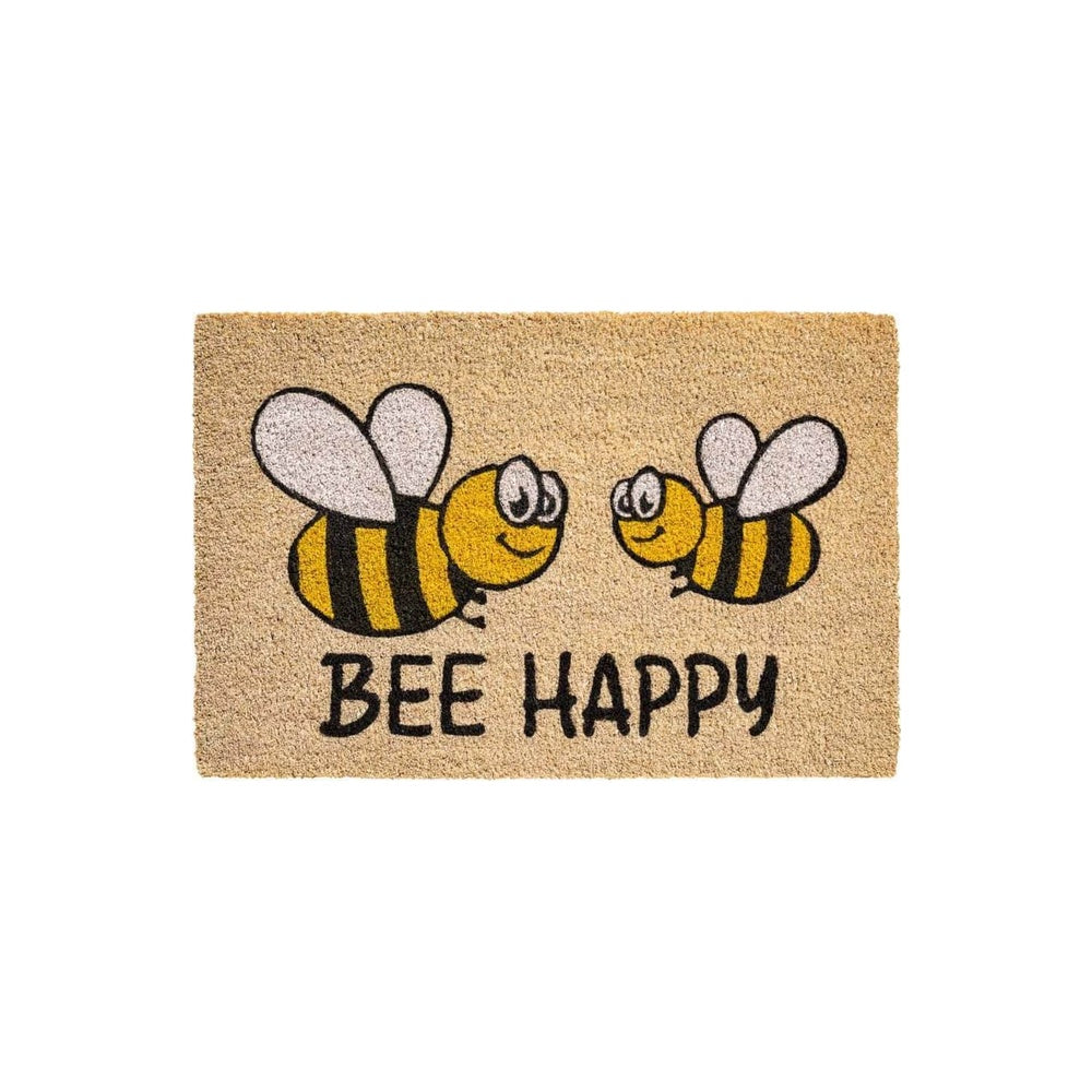 Hamat Ruco Print Bee Happy - Kokosmat met tekst en bijen - 40 x 60 cm