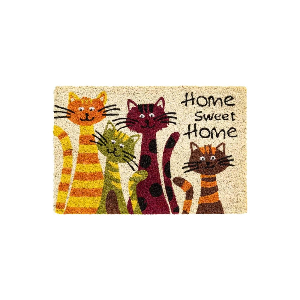 Hamat Ruco Print Home Sweet Home Cats - Kokosmat met tekst en katten - 40 x 60 cm