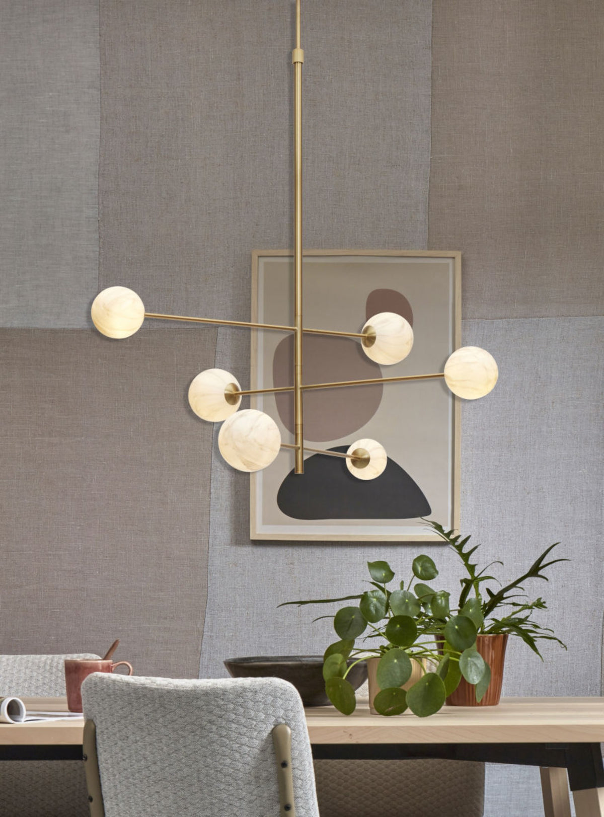 it's about RoMi Hanglamp Carrara 3-stangs - Goud - Getint glas
