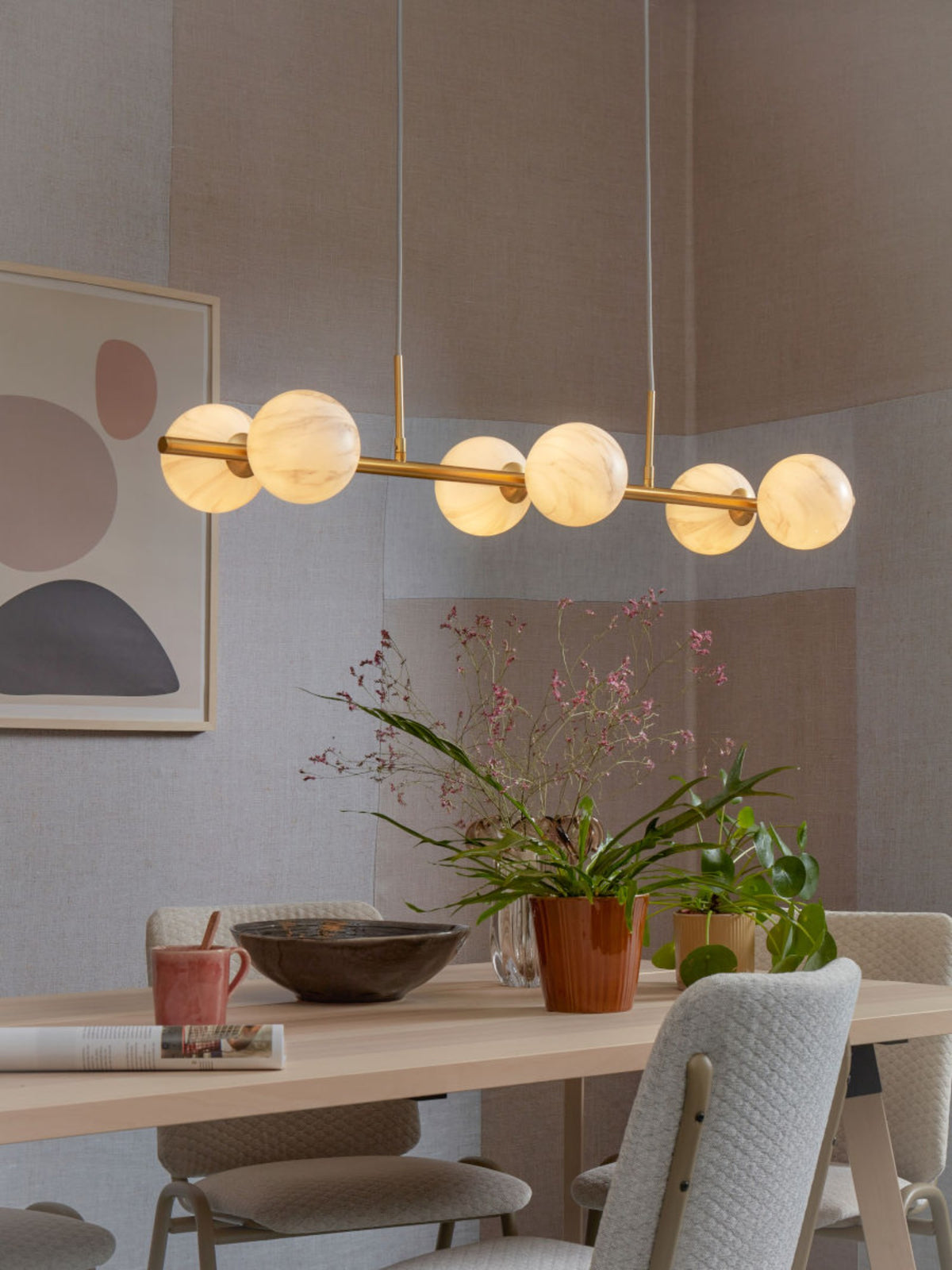 it's about RoMi Hanglamp Carrara 6-lamps - Goud - Getint glas