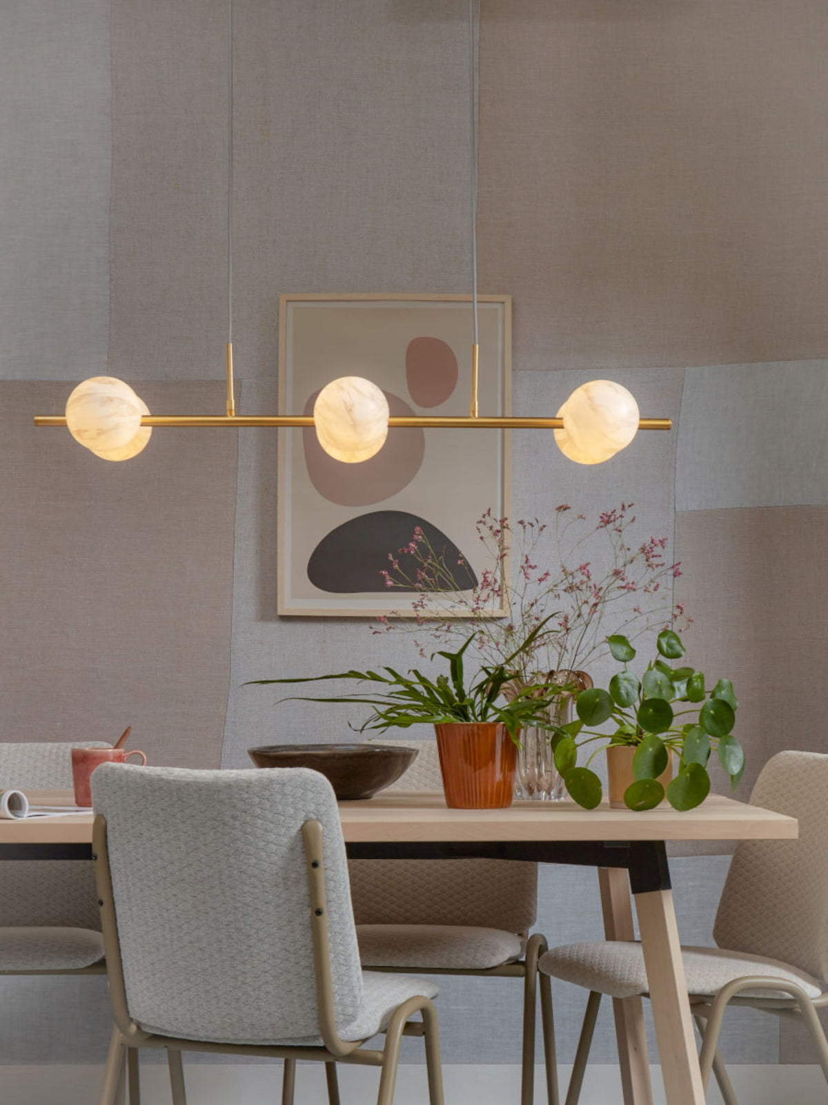 it's about RoMi Hanglamp Carrara 6-lamps - Goud - Getint glas