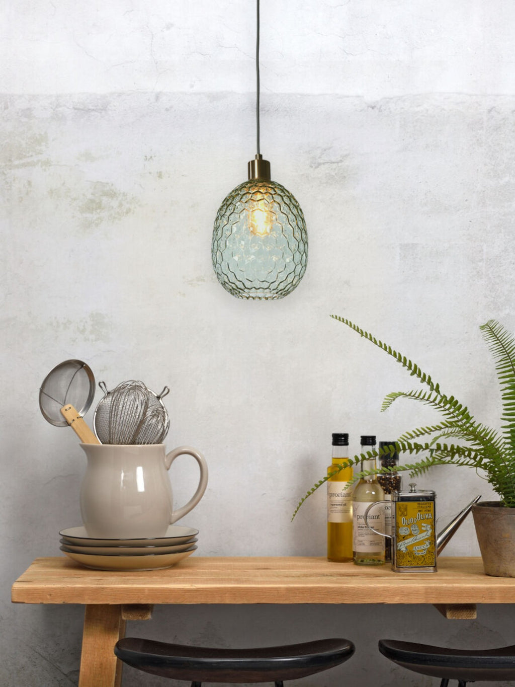 it's about RoMi Hanglamp Venice Ovaal - Groen Goud