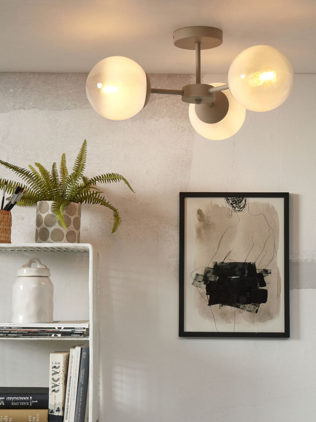 it's about RoMi Plafondlamp Aspen 3-lamps - Witte kleurverloop