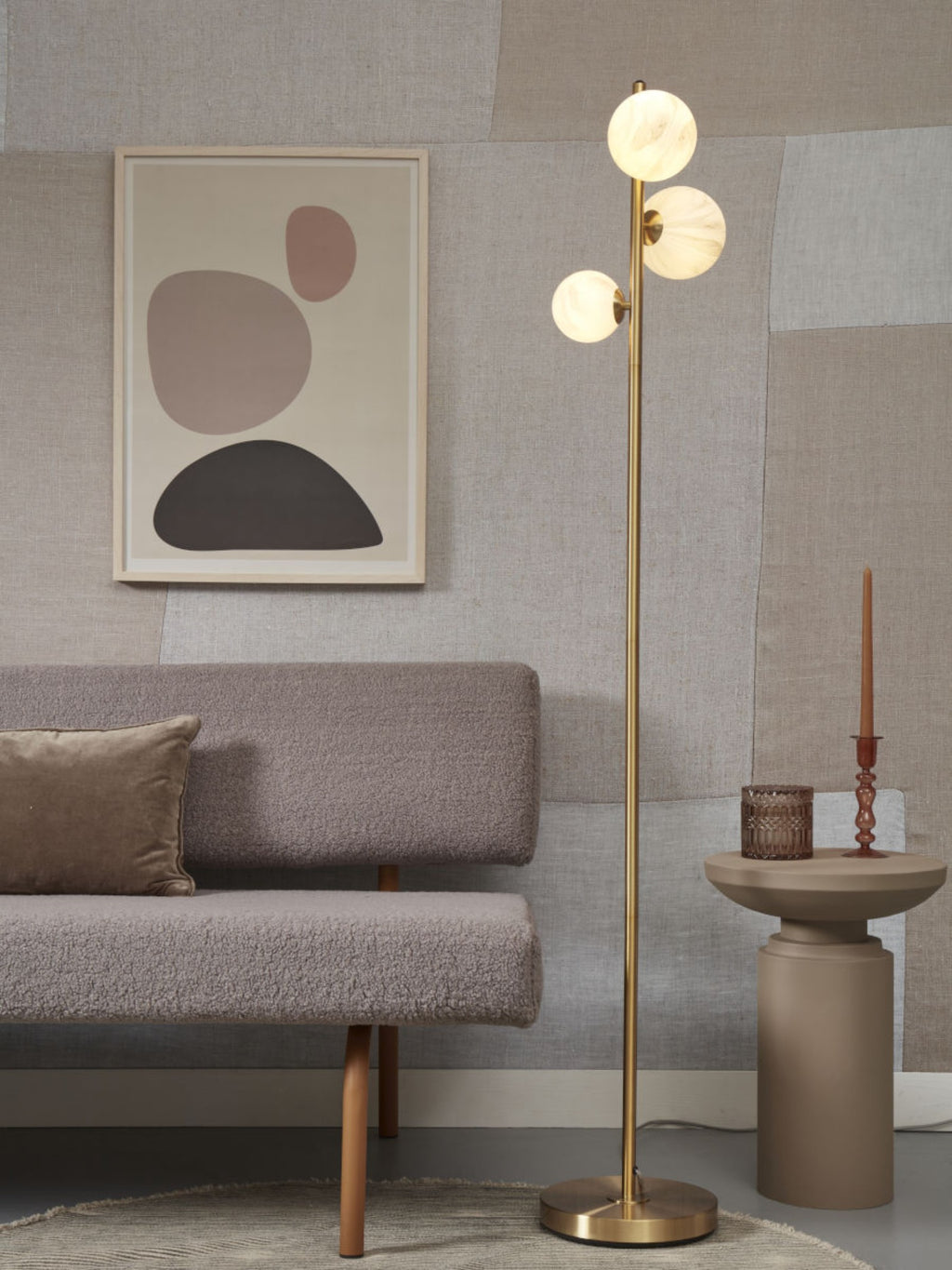 it's about RoMi Staande Lamp Carrara 3-lamps - Goud - Getint glas