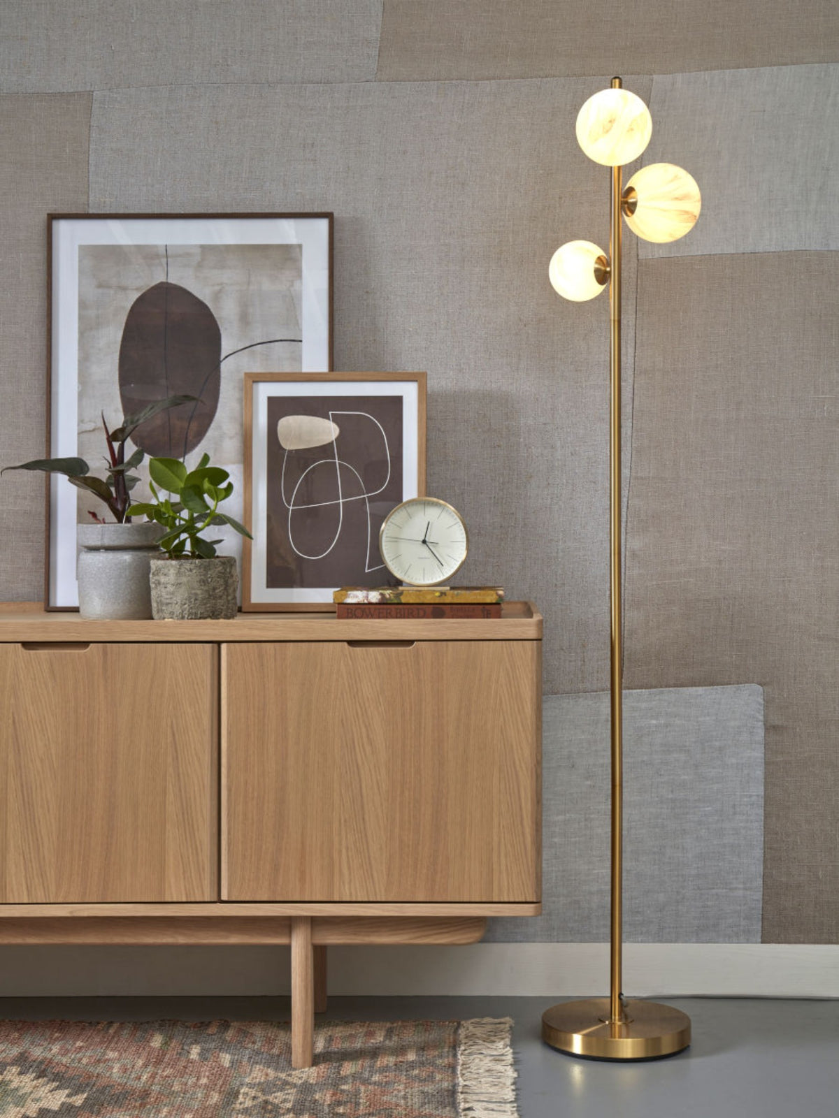 it's about RoMi Staande Lamp Carrara 3-lamps - Goud - Getint glas