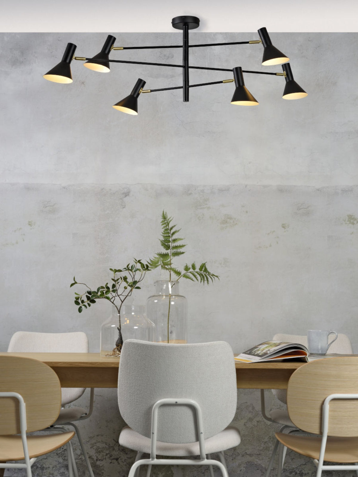it's about RoMi Hanglamp Izmir 6-lamps - Zwart-Goud