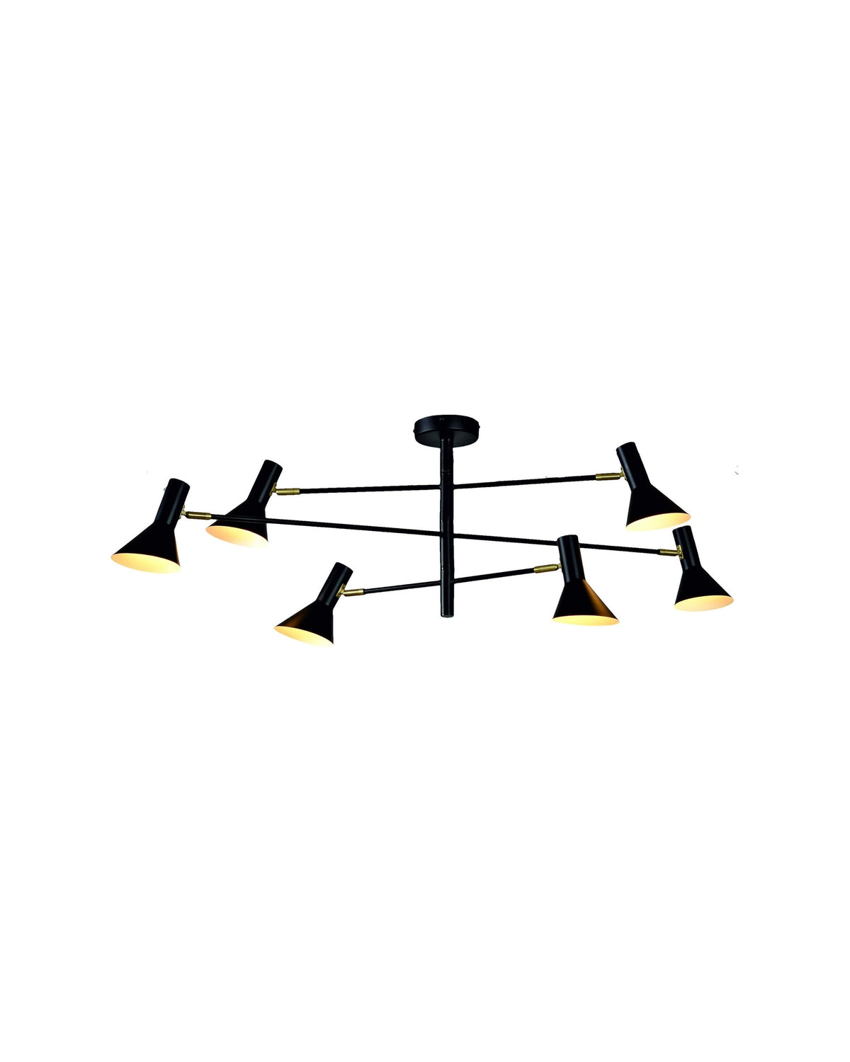 it's about RoMi Hanglamp Izmir 6-lamps - Zwart-Goud