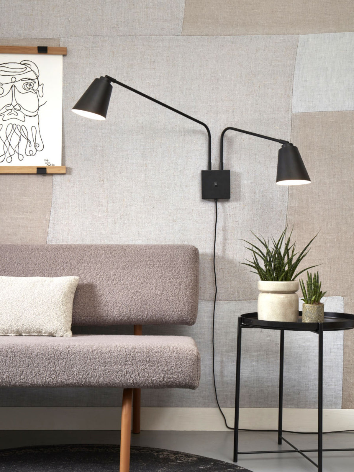 it's about RoMi Wandlamp Bremen - Zwart
